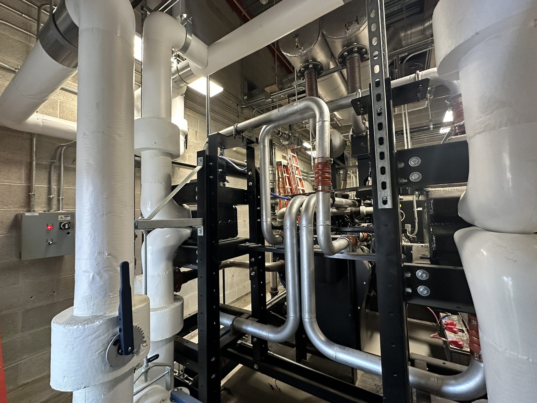 Installed piping and cooler package